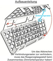 Reagenzglasgestell, aus PP, für 90 Gläser bis 13 mm Ø, rot #564-10