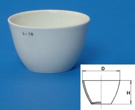 Porzellantiegel, niedrige Form 10 ml, 35*22 mm Ø*H, #1/35