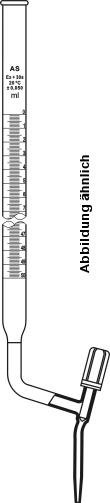 Bürette n. Mohr, Kl. AS, Schellbachstreifen, seitlicher Hahn 50:0,1 ml, PTFE-Feindosierventilhahn