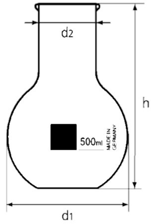 Stehkolben, Boro 3.3, Weithals, Bördelrand, 500 ml