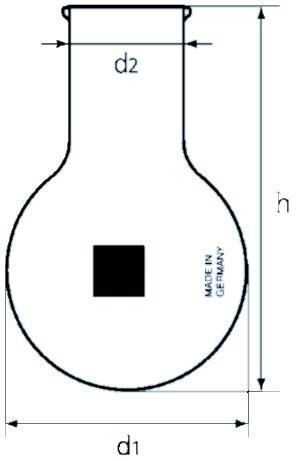 Rundkolben, Boro 3.3, Weithals, Bördelrand, 6000 ml