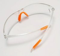 Panoramaschutzbrille Typ 699-6, Bügel orange/transparent, Sichtscheiben farblos Polycarbonat